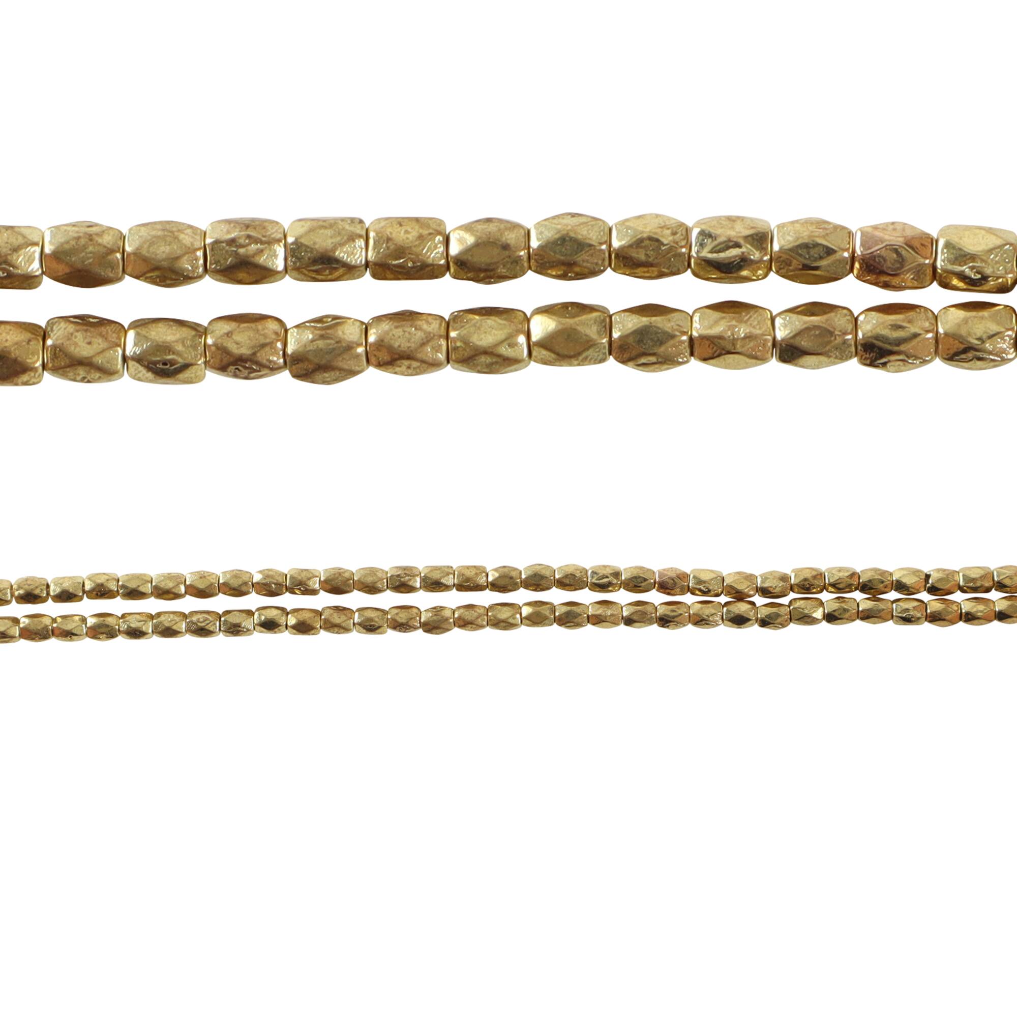 Hamilton Gold Metal Faceted Cube Beads by Bead Landing®, 3mm